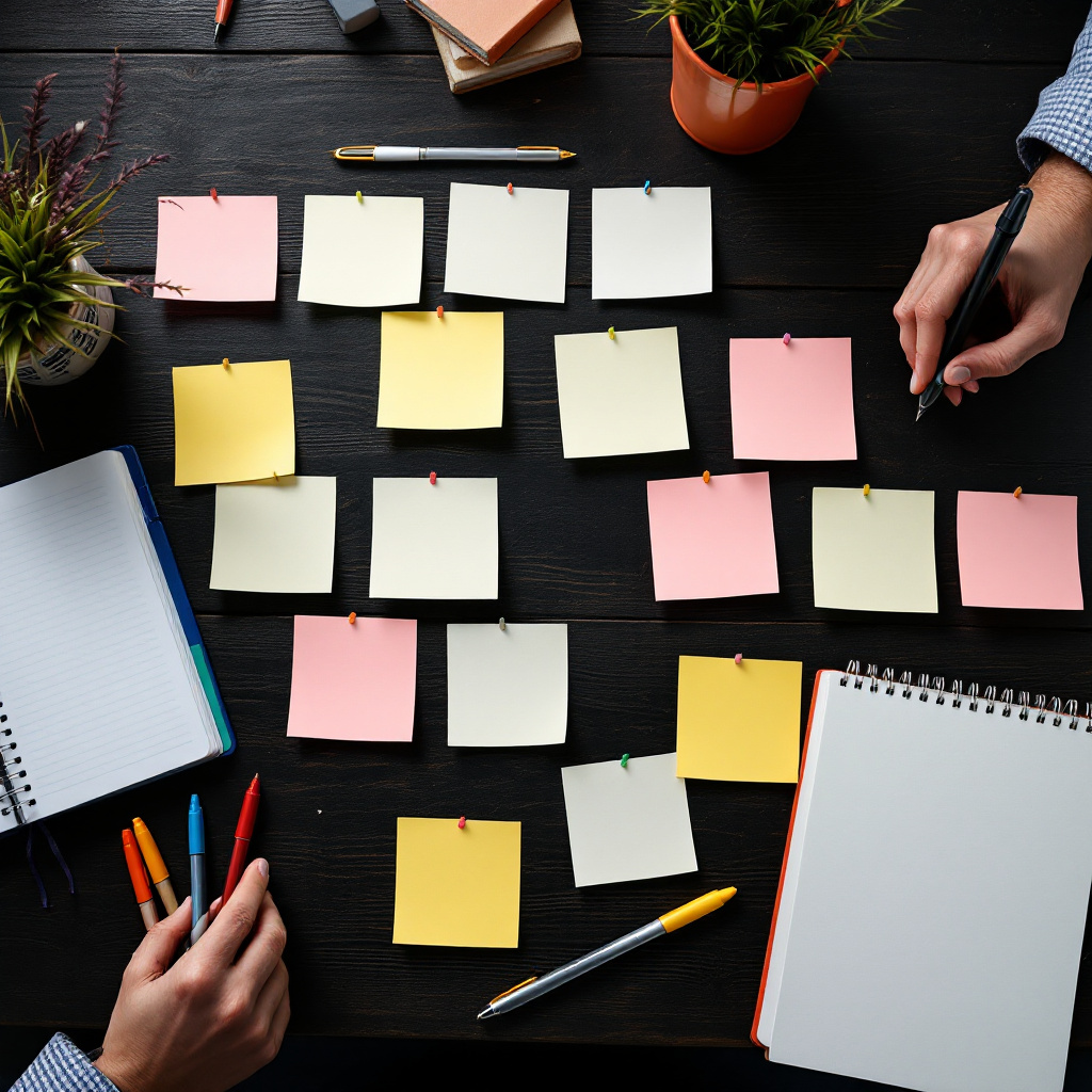 Name My Product Quest - Sticky notes brainstorming session
